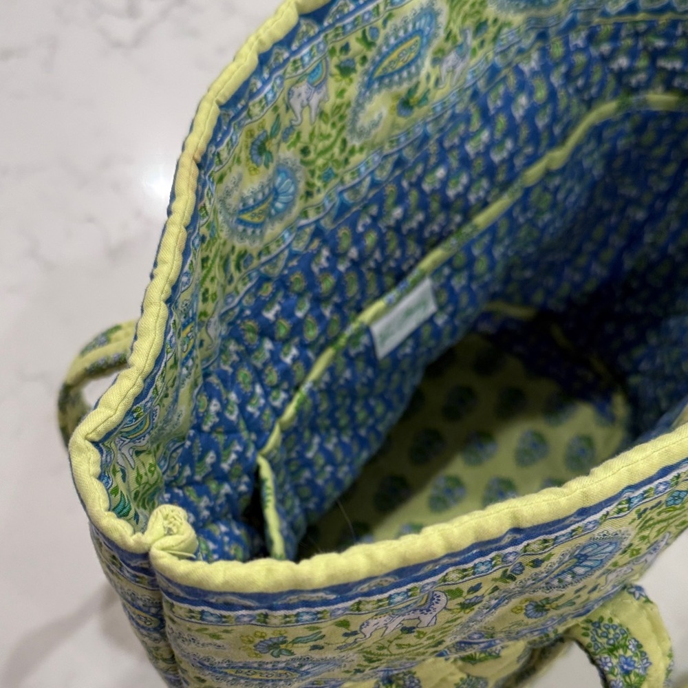 Vera Bradley Paisley Green and Blue Tote - Picture 4 of 8
